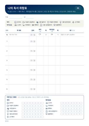 나의 독서 취향표 판 미리보기